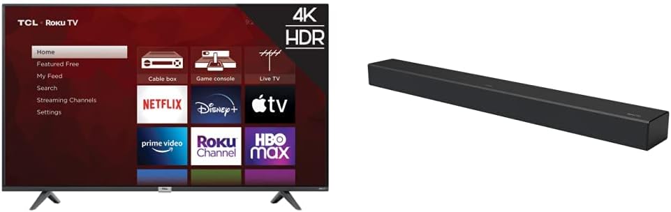TCL 55S435 55" 4K Roku Smart TV & Soundbar