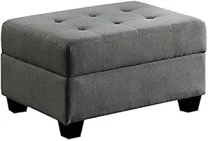 Lexicon Dunstan 17.5" Fabric Storage Ottoman Gray