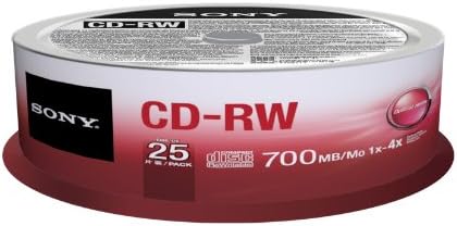 Sony 25CRW80SPM CD-RW 4X: 700MB Rewritable Discs, 25-Pack