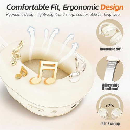 MMWOWARTS Hybrid ANC Wireless Over-Ear Headphones — main product image