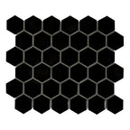 MSI AMZ-MD-00556 Black Hexagon Porcelain Mosaic Tile Backsplash
