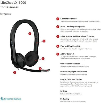 Microsoft LifeChat LX-6000 USB Business Headset
