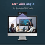 DDYYDS 4K Ultra HD Webcam with 120° Wide-Angle Lens