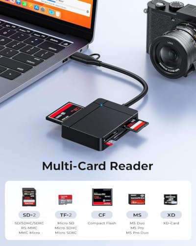 Yezori 7-in-1 USB-C and USB 3.0 Multi Memory Card Reader