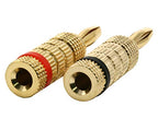 Monoprice 102801 Gold Plated Speaker Banana Plugs (Pair)