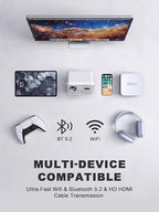 VISSPL 4K-Ready Smart Mini Projector with Auto Focus