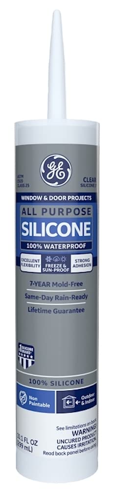 GE 2795576 All Purpose Clear Silicone Caulk 10oz