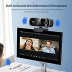Yoidesu 4K Webcam with Dual Noise-Cancelling Mics and Remote