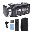 LICAEVEY 8K Video Camcorder with Touch Screen and LED Light