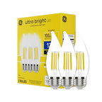 GE 93130037 Ultra Bright LED Light Bulbs 100W Soft White 3-Pack