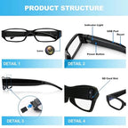 Tbest 1080P HD Wearable Camera Glasses with Anti-Shake