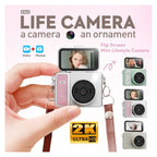 NKVADZBSFEP 2K Thumb Keychain Action Camera with Flip Screen