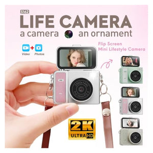 NKVADZBSFEP 2K Thumb Keychain Action Camera with Flip Screen