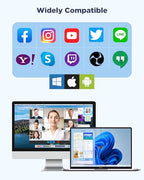LIMYIOM 4K Center-Screen Webcam with Noise-Canceling Mic