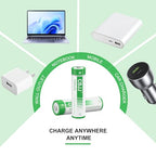 CASFROM 3200mAh Ni-MH Button Top Rechargeable Batteries
