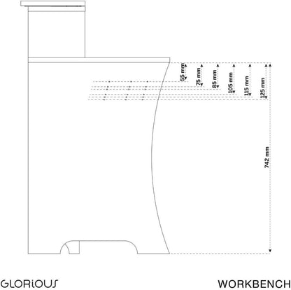 Glorious AMS-WORKBENCH-BLK Black Workbench Studio Desk