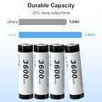 MLGBDC Button Top 18650 Rechargeable Lithium Battery 12-Pack