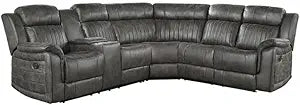 Lexicon Modern 3-Piece Microfiber Reclining Sectional