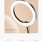 Purokise Clamp-Mount Ring Light with Overhead Phone Holder