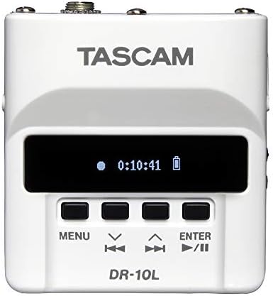 Tascam DR-10LW Digital Audio Recorder Lavalier Mic White