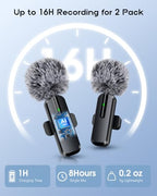 ZOPPLM Wireless Lavalier Microphone 2-Pack