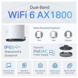 TP-Link Deco X20-Outdoor AX1800 Wi-Fi 6 Outdoor Mesh Unit