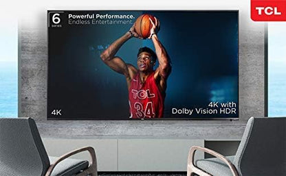 TCL 65R615B 65-Inch 4K Roku Smart TV (Recertified)