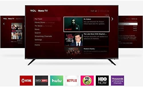 TCL 65R615B 65-Inch 4K Roku Smart TV (Recertified)