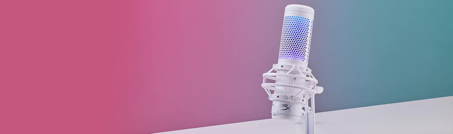 HyperX 519P0AA QuadCast S RGB USB Microphone - White