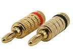 Monoprice 102801 Gold Plated Speaker Banana Plugs (Pair)