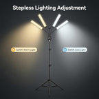 Fockety 4-Arm LED Video Light Kit with Tripod