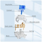 Zhouwang Outemu Crystal Blue Clicky Mechanical Keyboard Switches