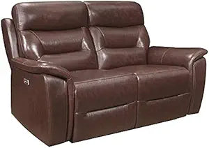 Lexicon Armando Leather Power Reclining Loveseat - Brown