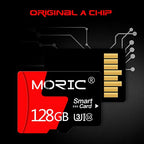 MORIC 128GB microSD Card 2-Pack, Class 10 A1 with Adapters