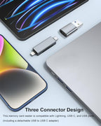 AreMe Lightning & USB-C Dual-Slot SD and MicroSD Card Reader