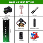 BENKIA 18650 Rechargeable Button-Top Battery and Charger Set