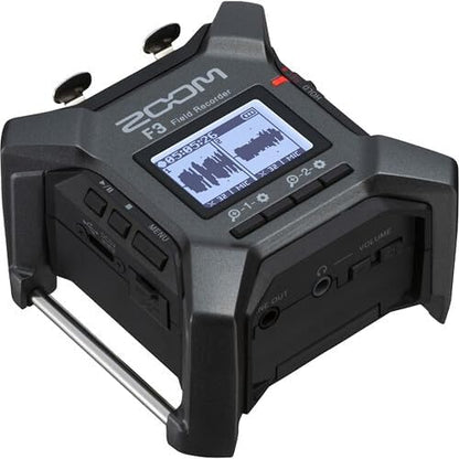 Zoom F3 Professional Field Recorder - 32-Bit Float, 2 XLR, Bundle