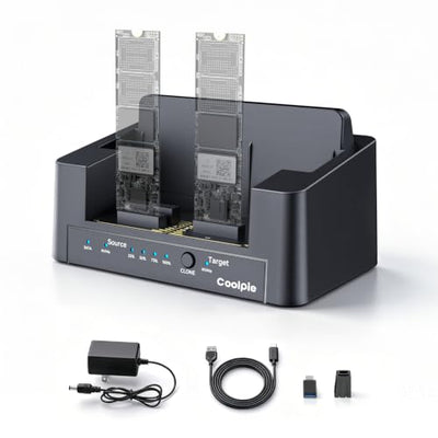 Coolpie 5-in-1 SSD Cloner Dock with Wireless HDMI Transmitter Kit