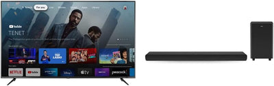 TCL 75S446 75-Inch 4K UHD HDR Smart Google TV with Alto 8 Plus Sound Bar