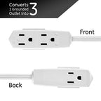 GE 57366 8ft Extension Cord 2-Pack - 3 Outlet Grounded