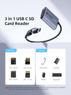 llano 3-in-1 SD, microSD and USB 3.0 Card Reader
