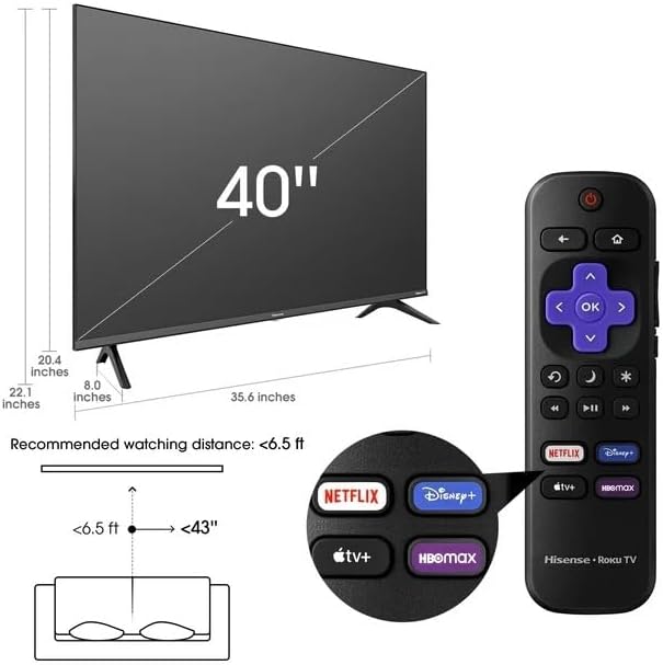Hisense H4030F 40-Inch 1080p Smart TV with Mount