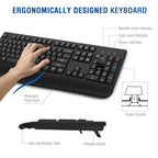 EDJO 2.4G Wireless Keyboard and Mouse Combo with Wrist Rest
