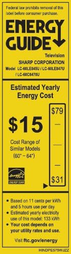 Sharp LC-60LE847U 60-Inch 3D LED Internet TV (Old)