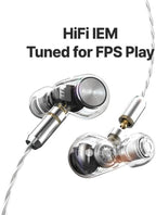 AZLA ARES Clear Hybrid In-Ear Gaming Earbuds with Mic