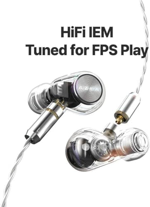 AZLA ARES Clear Hybrid In-Ear Gaming Earbuds with Mic