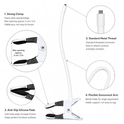 SZSHCSMY Tool-Free Clamp Baby Monitor Mount for HelloBaby