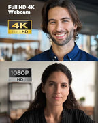 LIMYIOM 4K Center-Screen Webcam with Noise-Canceling Mic