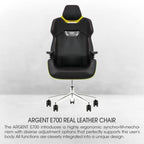 Thermaltake GGC-ARG-BYLFDL-01 ARGENT E700 Sanga Yellow Leather Gaming Chair