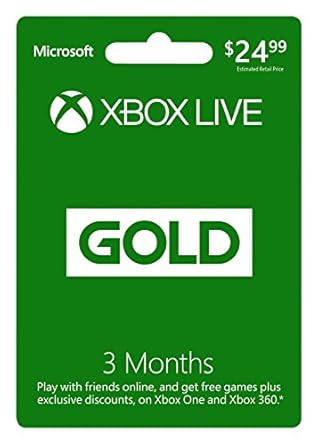 Microsoft 52K-00153 Xbox Live 3 Month Gold Card